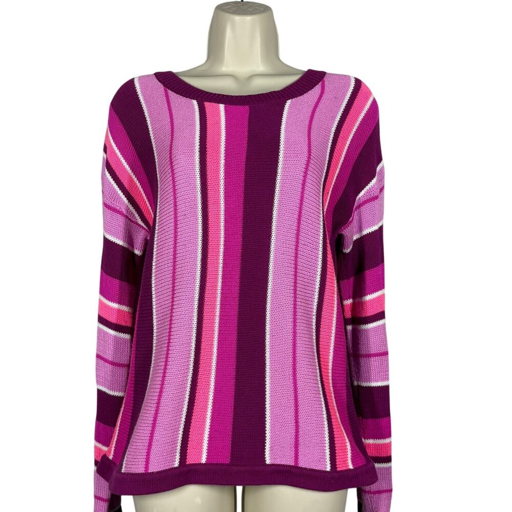 Lilly Pulitzer Daryn Sweater Long Sleeve Casual Stripe Scoop Pink Preppy - S